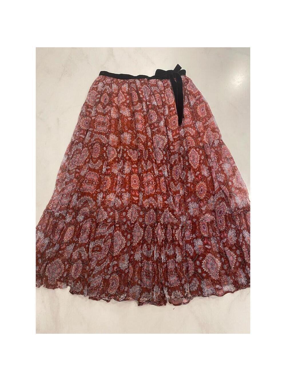 Anthropologie Boho 90’s romantic goth Virgo midi skirt flowy paisley small